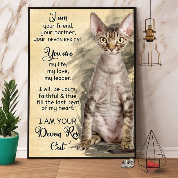 Devon Rex Cat I Am Your Friend Your Partner Paper Poster No Frame Matte Wall Art Decor 11 x 17 Inch Poster