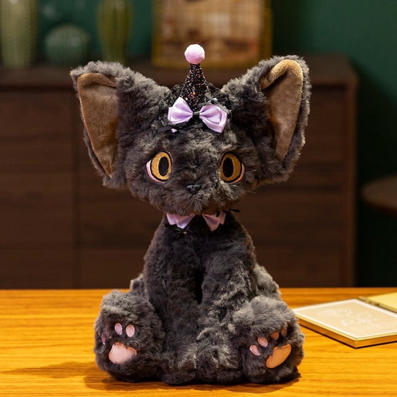 Devon Rex Cat Plush Pillow, Cute Curly-Haired Cat Stuffed Doll, Soft Hugging Cushion for Sofa & Bed Decor, Cozy Plush Ornament & Gift Plush Toy for Relaxing Comfort