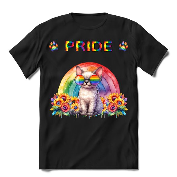 Devon Rex Celebrates Rainbow Pride Month LGBT LGBTQ  Shirt T-shirt Unisex Merch Cat Lover Kitten Owner Gifts - 01003