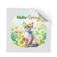 thumbnail image 1 of Devon Rex Hello Spring Time Flower Floral Nature Cutout Transfer Sticker Cat Lover Kitten Owner Gifts Transparent Decal Art Decor - 02031, 1 of 5