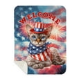 thumbnail image 1 of Devon Rex Patriotic Welcome for 4Th of July Independence Day Cozy Sherpa Blanket Cat Lover Kitten Owner Gifts Warm Soft Throw Blanket - 00010, 1 of 5