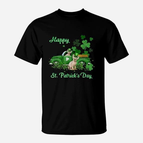 Devon Rex Riding Green Truck St Patricks Day Cat Lovers Gift TShirt