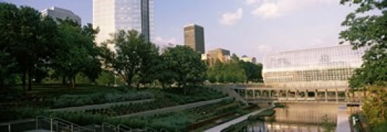 Devon Tower and Crystal Bridge Tropical Conservatory Oklahoma City Oklahoma USA Canvas Art - Panoramic Images (36 x 13)