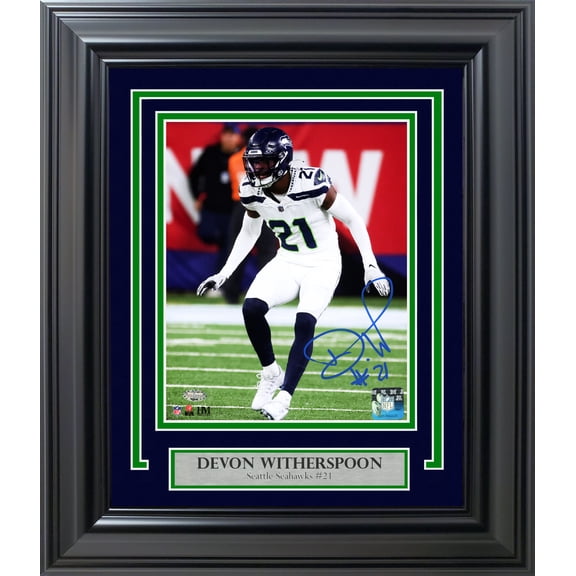 Devon Witherspoon Autographed Framed 8x10 Photo Seattle Seahawks MCS Holo 253401