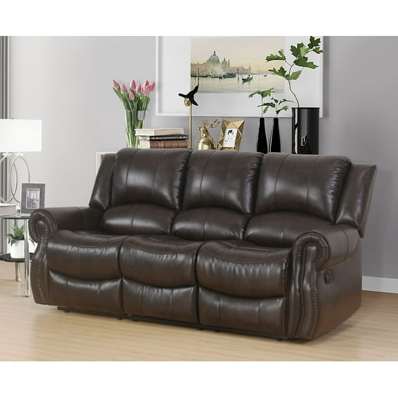 Devon and Claire Nate Brown Reclining Sofa