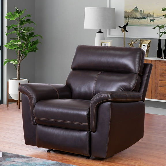 Devon and Claire Newport Leather Recliner, Dark Brown