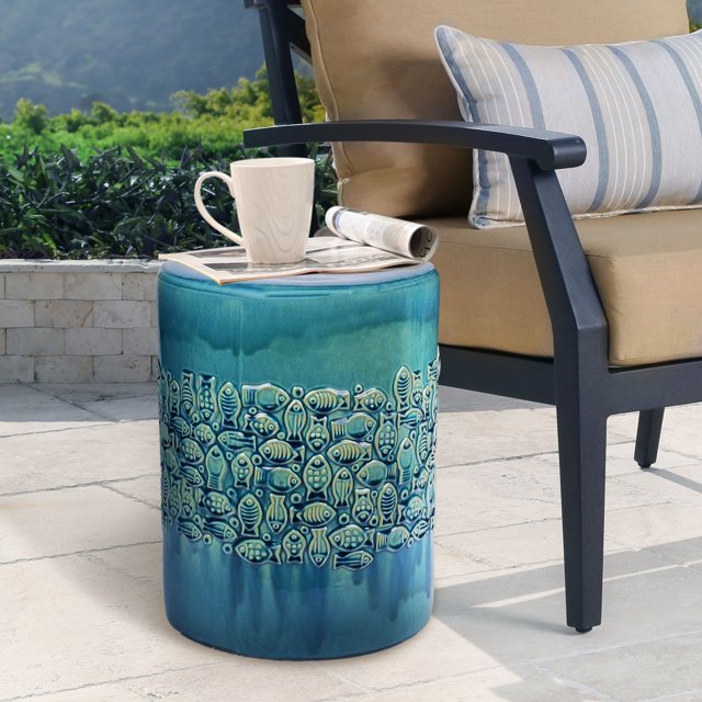 Devon and Claire Panay Ceramic Garden Stool, Multiple Colors