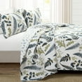 thumbnail image 1 of Devonia Allover Reversible Oversized Cotton Quilt White/Green 3Pc Set Full/Queen, 1 of 11