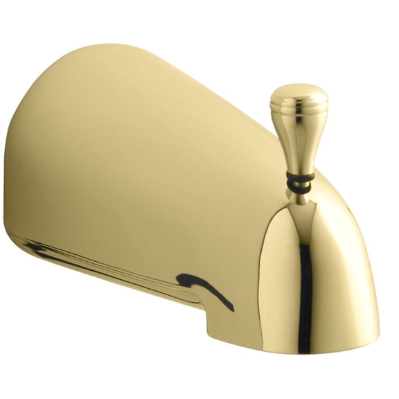Open Box Devonshire 4-7/16 in. Diverter Bath Spout with NPT Connection in Vibrant Polished Brass