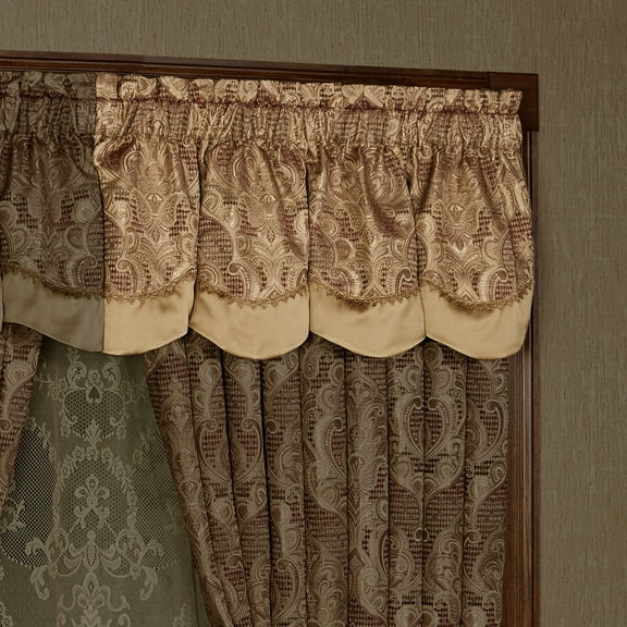 Devonshire Scalloped Valance Ruby 72 x 20 Scalloped Valance 72 x 20 Inches