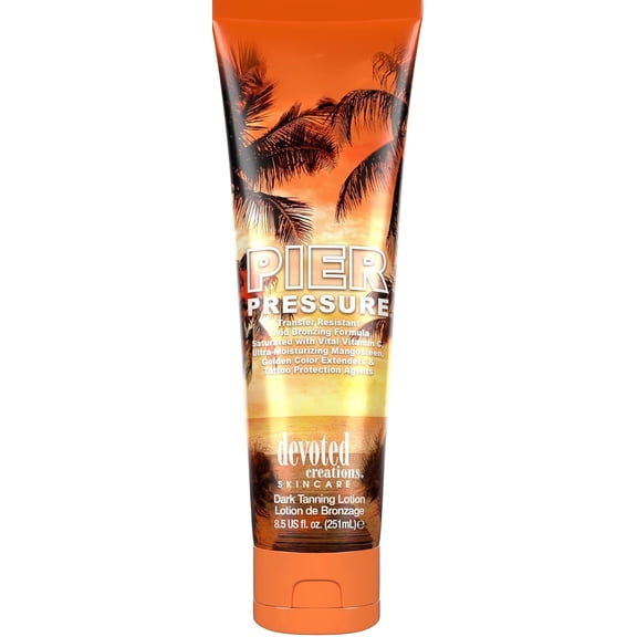 Devoted Creations Pier Pressure | Transfer Resistant Vivid Bronzing Ultra-Moisturizing Dark Tanning Lotion
