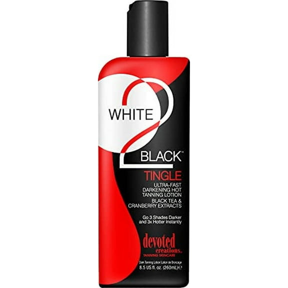 Devoted Creations White 2 Black, Tingle, Ultra Fast, Darkening Tanning Lotion 8.5 oz.