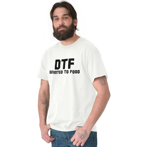 Devoted Food DTF Foodie Hungry Funny Men's Graphic T Shirt Tees Brisco Brands X