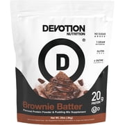 Devotion Nutrition Protein Powder Brownie Batter   20g Whey Isolate & Casein Protein Blend   No Added Sugar, Low Carb, Gluten-Free, Keto-Friendly, 1g MCT, Kosher   2lb Pouch