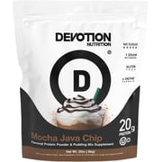 Devotion Nutrition Protein Powder Mocha Java Chip   20g Whey Isolate & Casein Protein Blend   No Added Sugar, Low Carb, Gluten-Free, Keto-Friendly, 1g MCT, Kosher   2lb Pouch