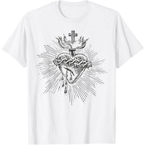 Devotion to the Sacred Heart of Jesus Vintage Catholic Art T-Shirt