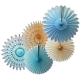 thumbnail image 1 of Devra Party Light Blue and Ivory Large Tissue Paper Fan Decorations, 13 and 18 Inches (5 Piece), 1 of 1