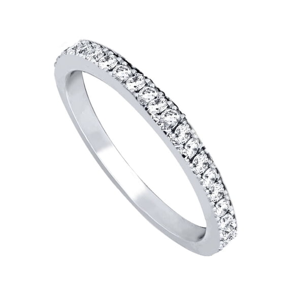 MABELLA 0.32 Carat TCW Cubic Zirconia 925 Sterling Silver Anniversary Ring Wedding Band