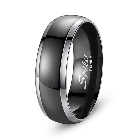 MABELLA 8MM Black Elegant Titanium Ring Band Gifts for Men Sizes 9 to 13