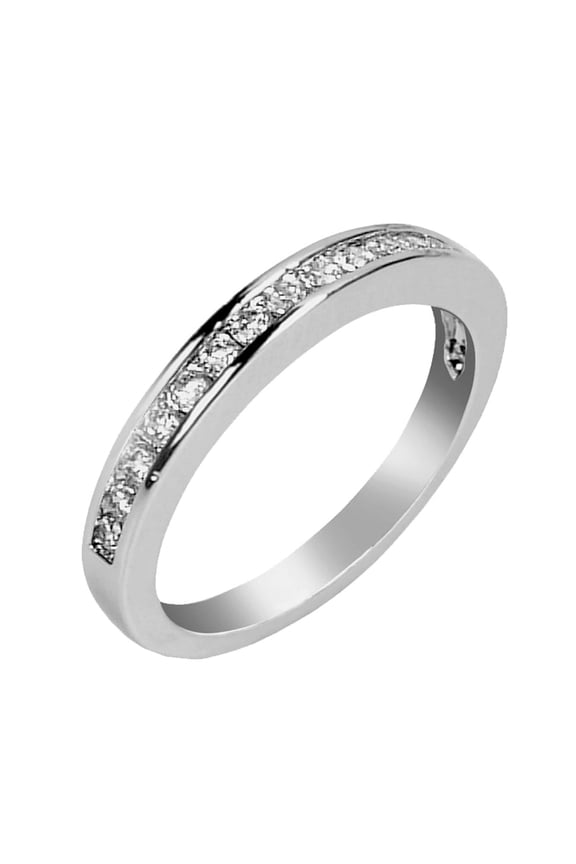 925 Sterling Silver Cubic Zirconia Round Cut Women's Wedding Rings Band