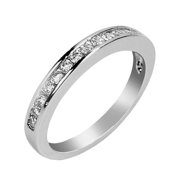 Devuggo 925 Sterling Silver Cubic Zirconia Round Cut Women's Wedding Rings