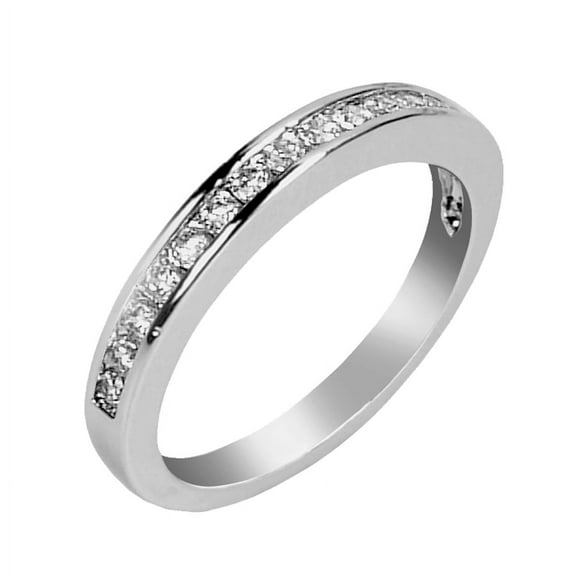 MABELLA 925 Sterling Silver Cubic Zirconia Round Cut Women's Wedding Rings