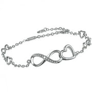 Devuggo Infinity Endless Love Heart Adjustable Bracelet, Sterling Silver Jewelry Gifts for Women Girl