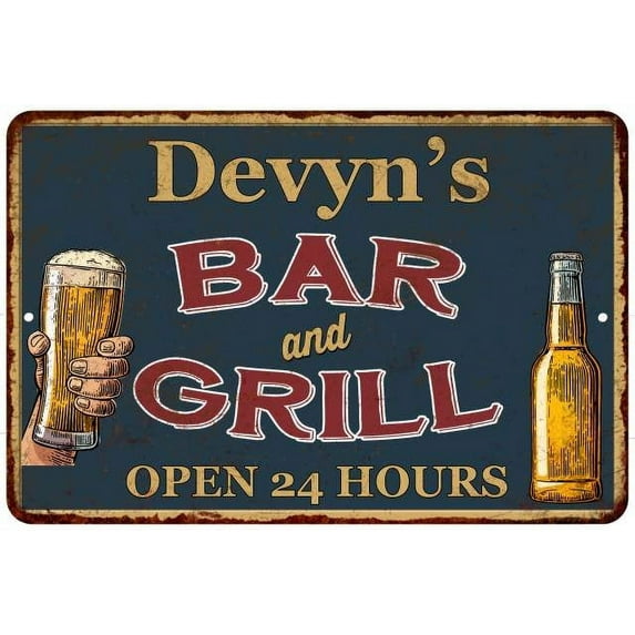 Devyn's Green Bar and Grill Metal Sign 8x12 Decor 208120044314