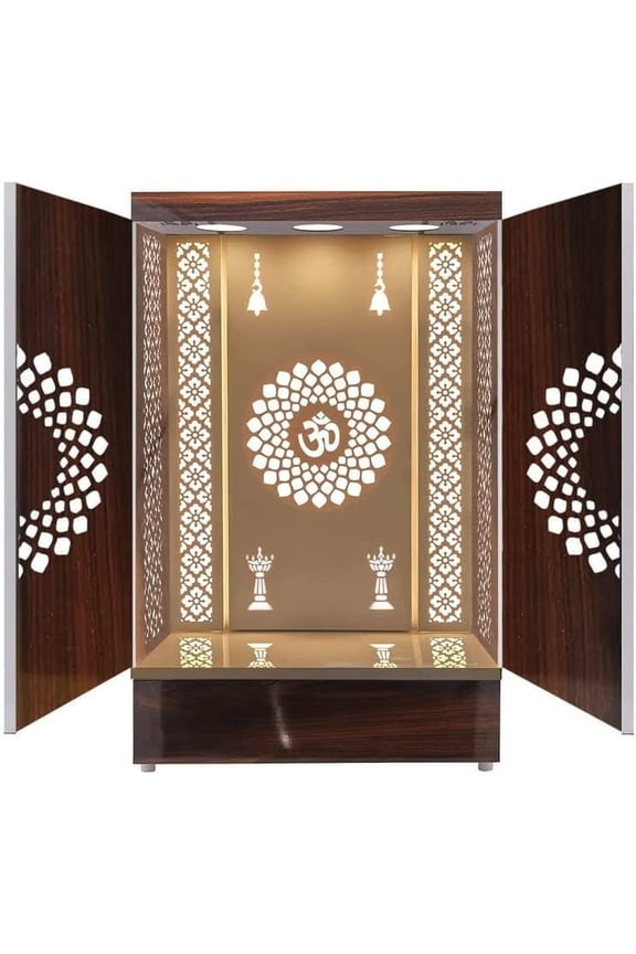 Modern Brown Wood Temple Decoration