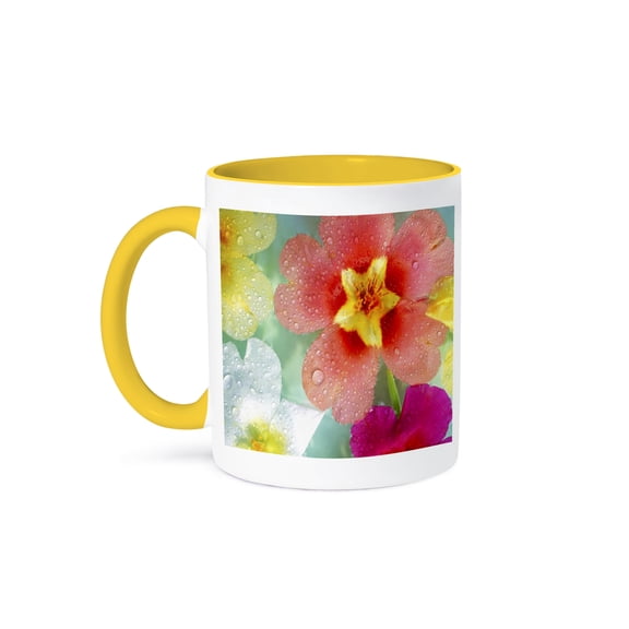 Dew Covered Primrose, 11oz Two-Tone Yellow Mug