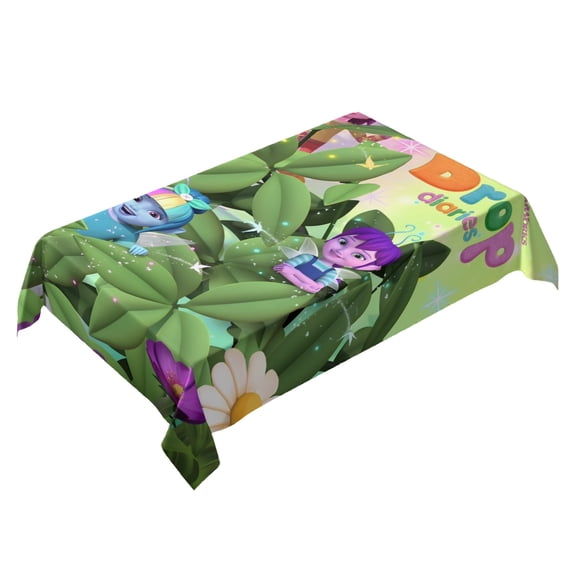 Dew Drop Diaries-theme square tablecloth has an iconic print, fits most tables, and is easy to care for perfect gifts for fans friends and family，55" x 71"（140*180cm）