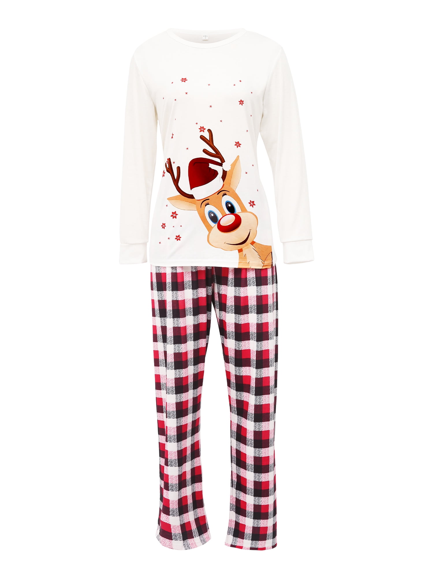 Dewadbow Christmas Pajamas for Family Pjs Matching Set Long Sleeve T ...