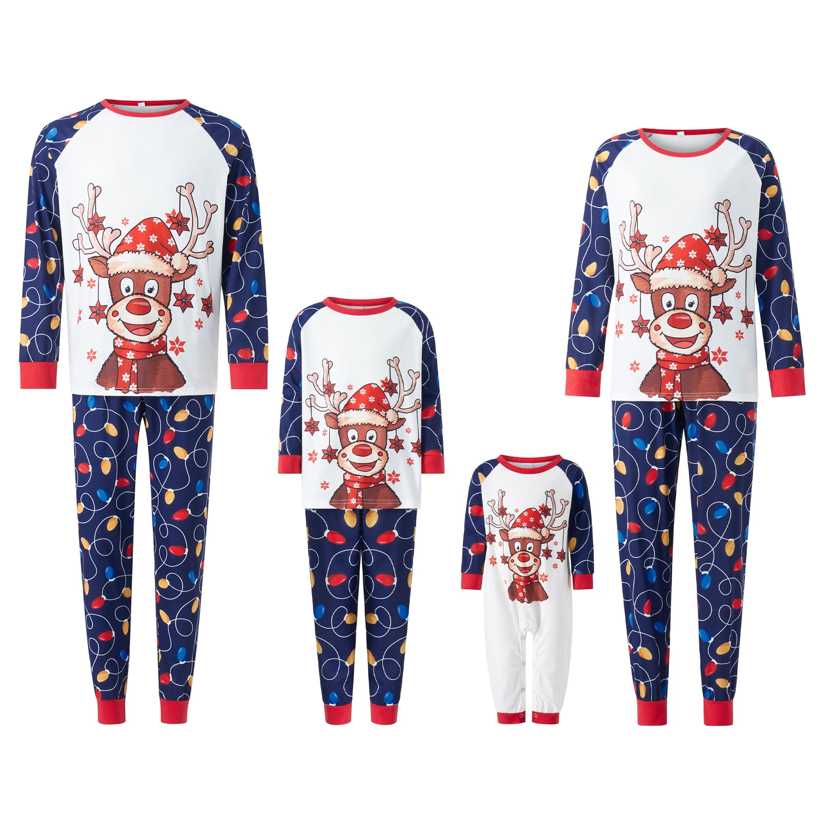 Dewadbow Couple Matching Pajamas Set Soft Holiday Sleepwear Christmas ...