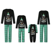 Dewadbow Family Christmas Matching Pajamas Set Elk Xmas Pjs Sleepwear for Adults, Kids, Baby, Dog