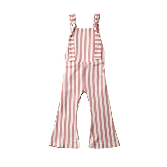Dewadbow Fashion Toddler Baby Girls Stripes Romper Bib Pants Overalls Outfits Clothes