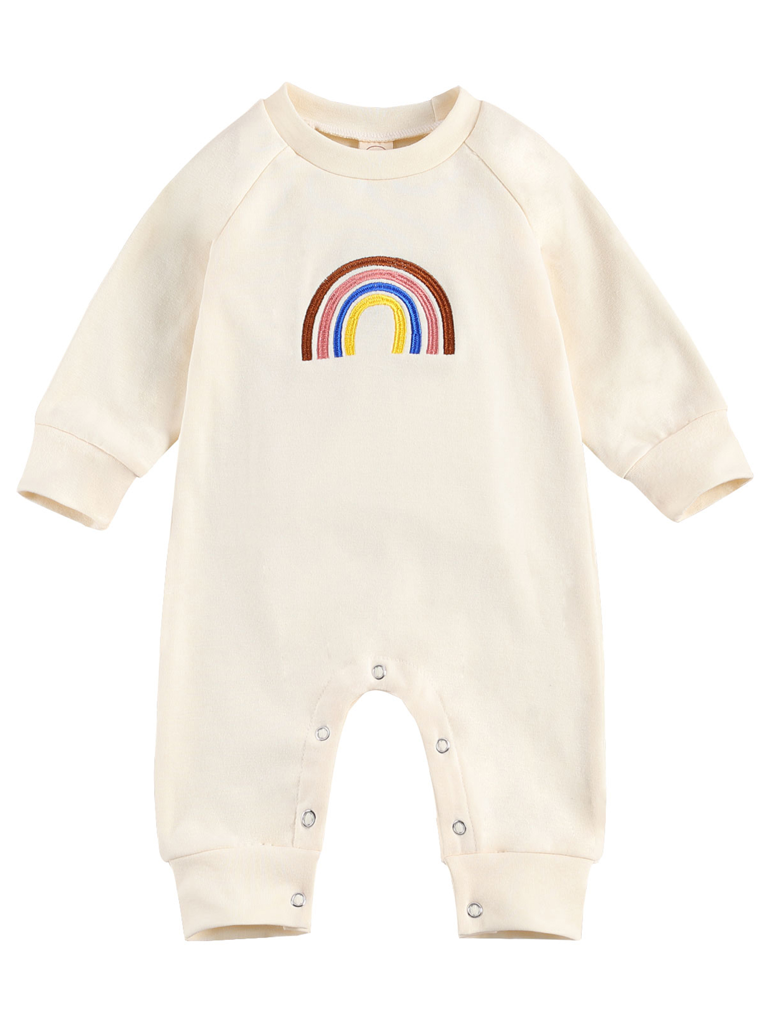 Dewadbow Newborn Baby Boys Girls Rainbow Print Romper Toddler Outfits - image 1 of 6