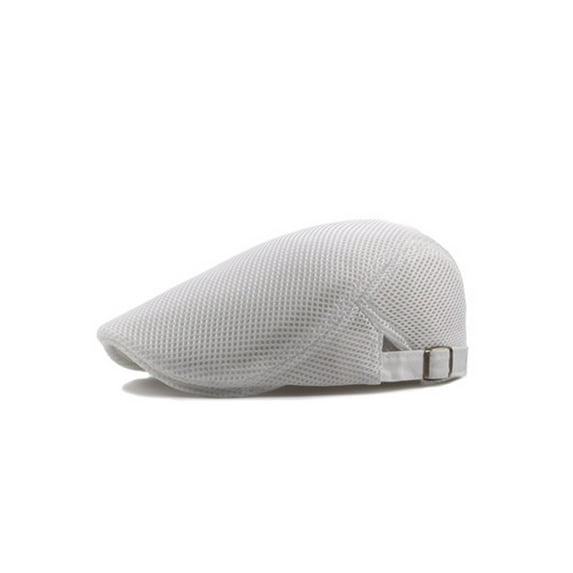 Dewadbow Summer Men Newsboy Breathable Cap Hat Mesh Cabbie Golf Sun Flat Beret