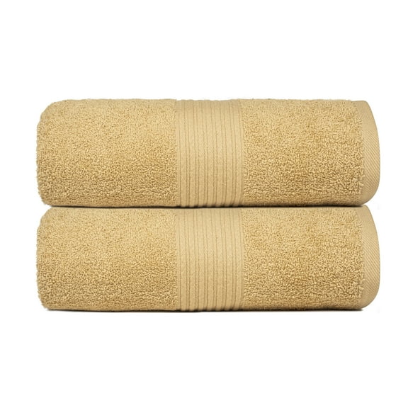 Dewall Maisons Beige 2-Piece Cotton Bath Sheet Set - Extra Large 35" x 70" Towels - Ultra-Soft, Quick-Drying Luxury For Everyday Indulgence – For Body, Face, Hands – Highly Absorbent