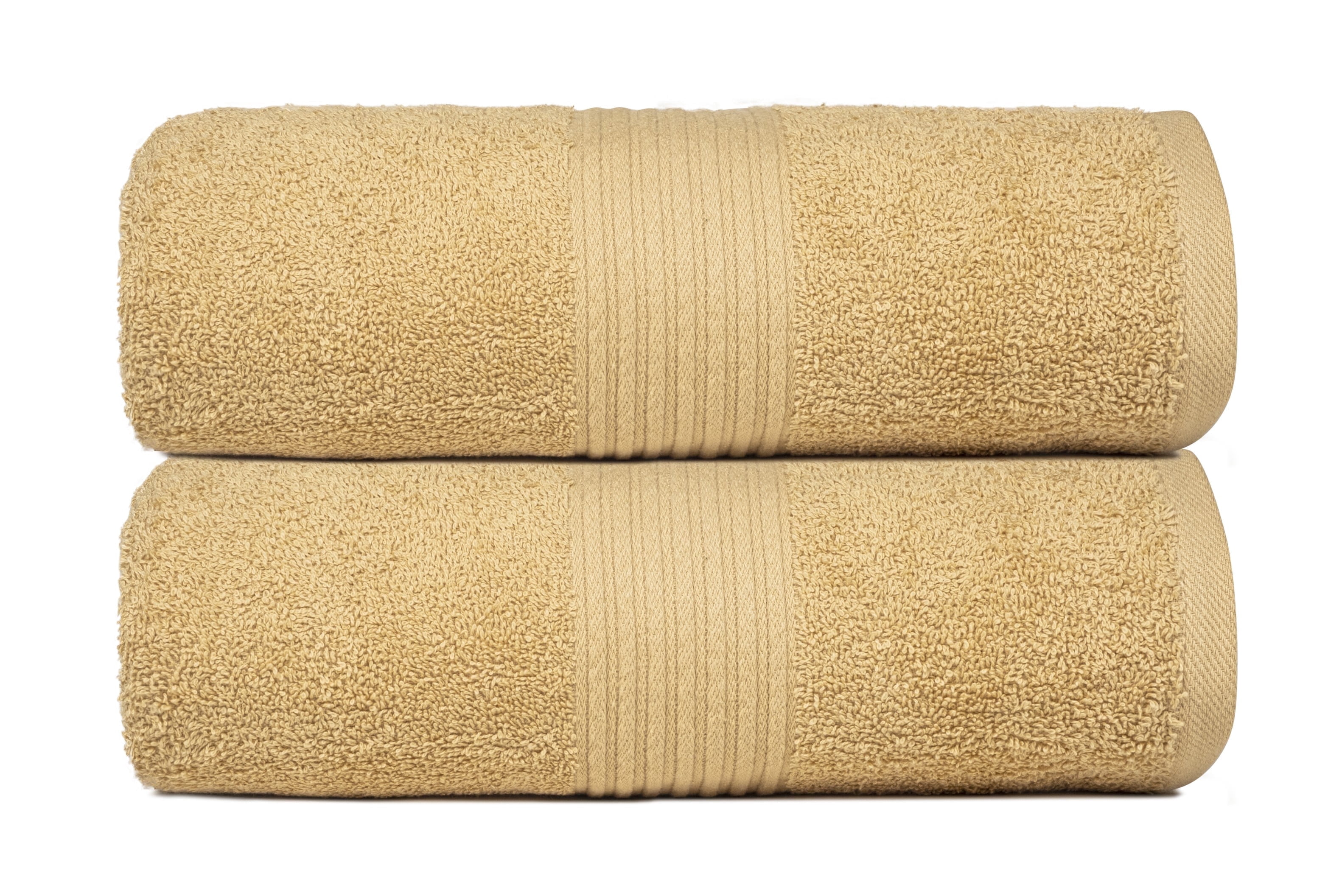 Dewall Maisons Beige 2-Piece Cotton Bath Sheet Set - Extra Large 35" x 70" Towels - Ultra-Soft, Quick-Drying Luxury For Everyday Indulgence – For Body, Face, Hands – Highly Absorbent