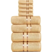Dewall Maisons Beige 8-Piece Cotton Towel Set - Soft, Durable, & Highly Absorbent - Includes 2 Bath Towels, 2 Hand Towels, 4 Washcloths - Ideal For Modern Bathr