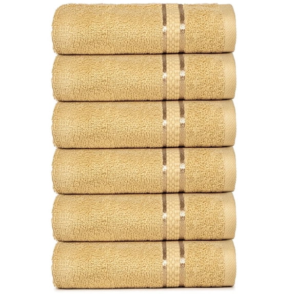Dewall Maisons Classic Beige 6-Piece Hand Towel Set - Plush 100% Cotton, 16" x 28" Size - Soft, Durable, Ideal For ComFort And ElegAnce - Timeless Addition to Any Bathroom