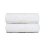 Dewall Maisons Elegant White 2-Piece Bath Sheet Set, 35" x 70" - Plush 100% Cotton - Soft, Absorbent Towels For a Lavish Bathroom Experience