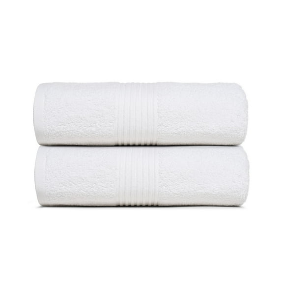 Dewall Maisons Elegant White 2-Piece Bath Sheet Set, 35" x 70" - Plush 100% Cotton - Soft, Absorbent Towels For a Lavish Bathroom Experience