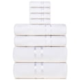 thumbnail image 1 of Dewall Maisons Elegant White 8-Piece Towel Set - Plush ComFort & Superior Absorbency - 100% Cotton - 2 Bath Towels, 2 Hand Towels, 4 Washcloths - Luxurious Bathroom Essentials, 1 of 12