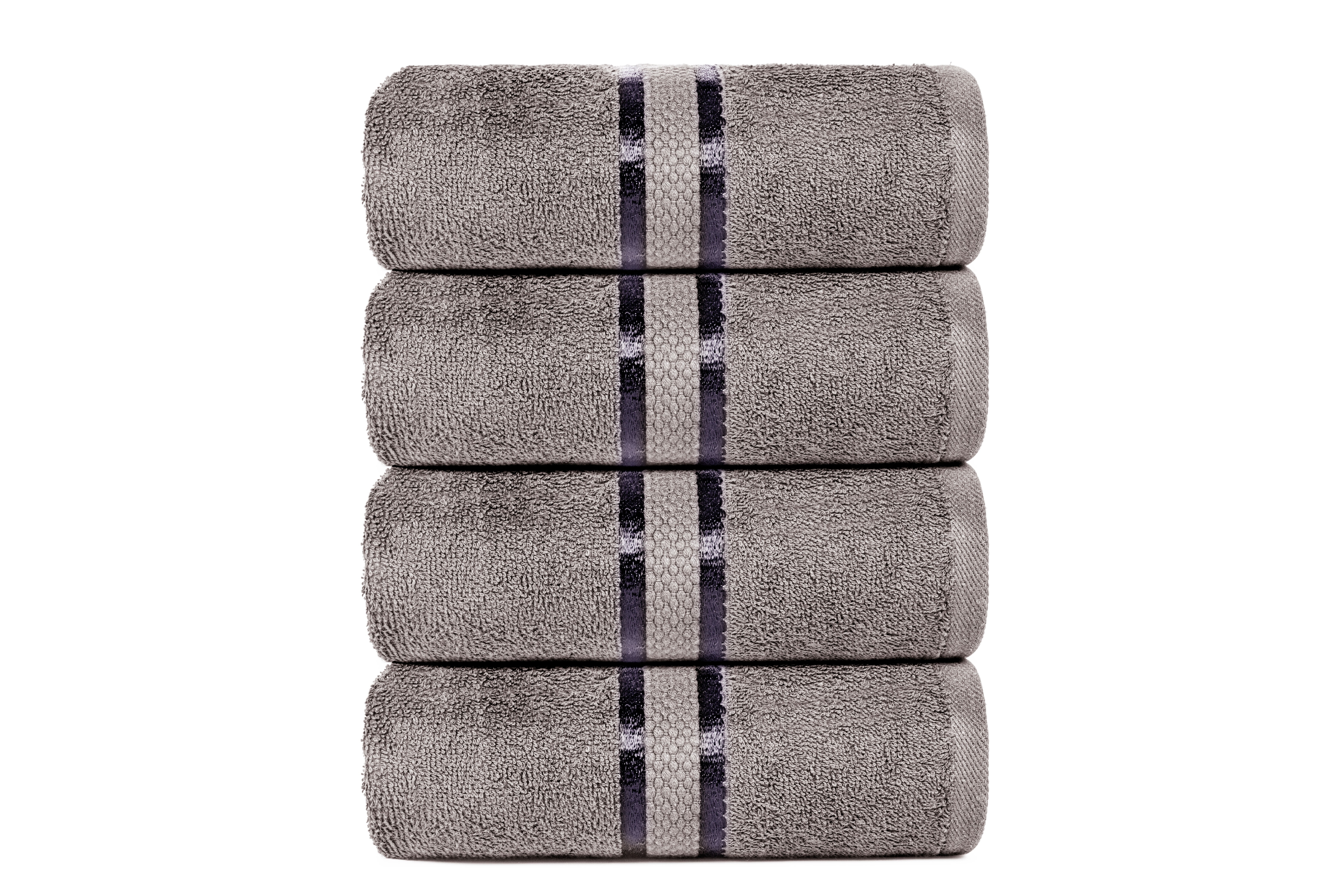 Dewall Maisons Lujoso Juego de Toallas de Baño Gris Oscuro de 4 Piezas, 27 "x 54" - Ultra Suave y Absorbente 100% Algodón - Perfecto para el Cuerpo, la Cara, las Manos - Experiencia de Baño Como Spa