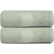 Dewall Maisons Luxurious Soft Green 2-Piece Bath Sheet Set Plush - 100% Cotton, Extra Large 35" x 70" Towels - Soft, Absorbent, Spa-Like Experience for Body, Face, Hands
