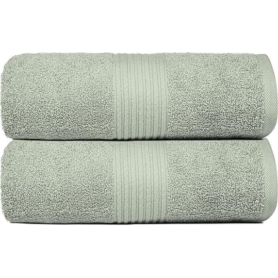 Dewall Maisons Luxurious Soft Green 2-Piece Bath Sheet Set Plush - 100% Cotton, Extra Large 35" x 70" Towels - Soft, Absorbent, Spa-Like Experience for Body, Face, Hands