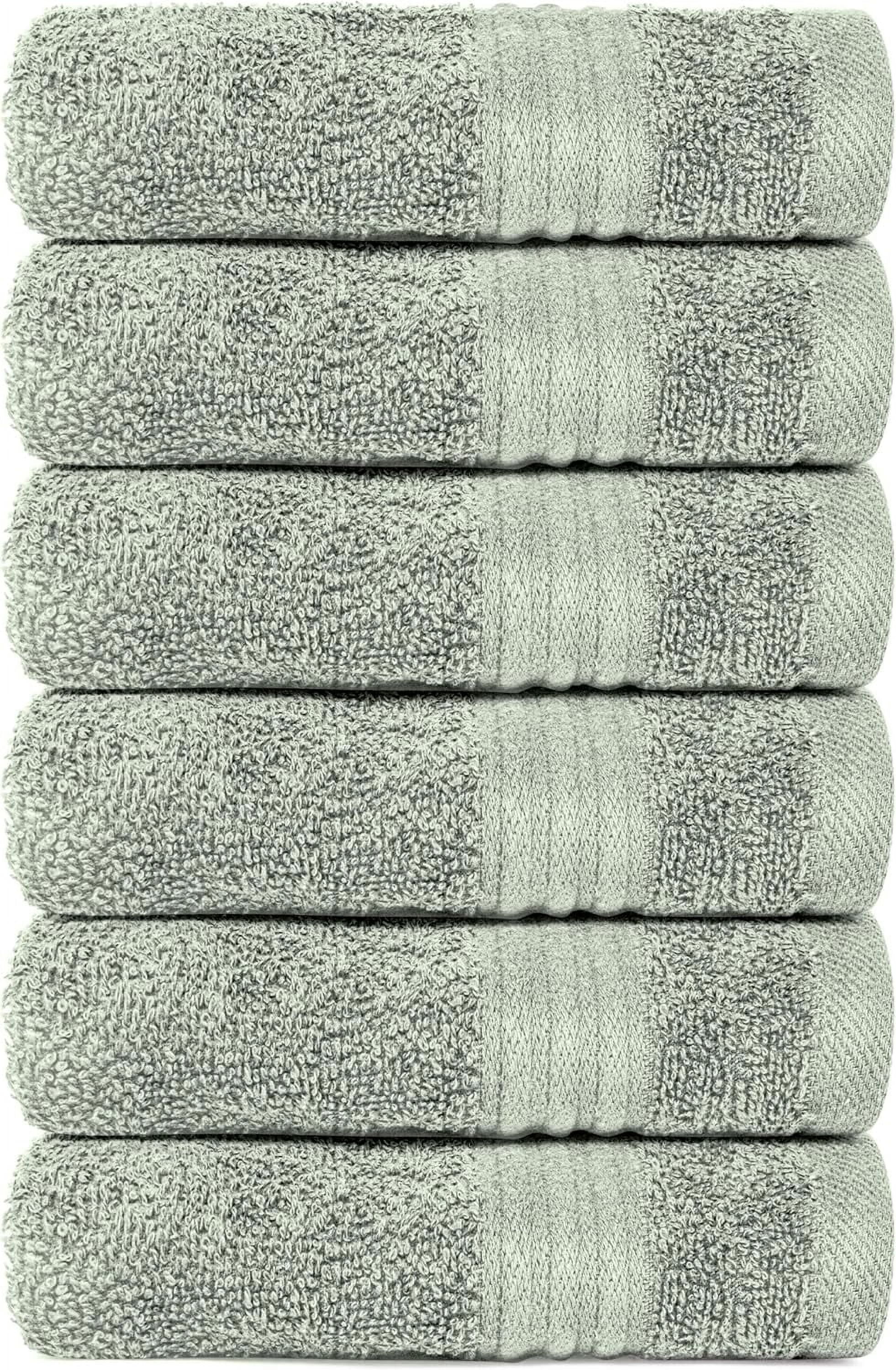 Soft Green Turkish Cotton 6-Piece Hand Towel Set