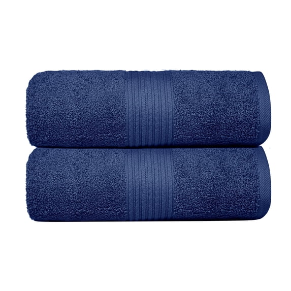 Dewall Maisons Navy Blue 2-Piece Bath Sheet Set - 100% Cotton, Extra Large 35" x 70" Towels - Soft, Luxurious, Absorbent For An Elevated Bath Experience