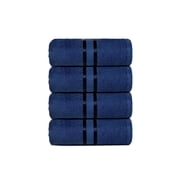 Dewall Maisons Navy Blue 4-Piece Supreme Cotton Bath Towel Set, 27" x 54" - Soft & Absorbent - Perfect For Body, Face, Hands - Stylish Bathroom Addition - Sophi